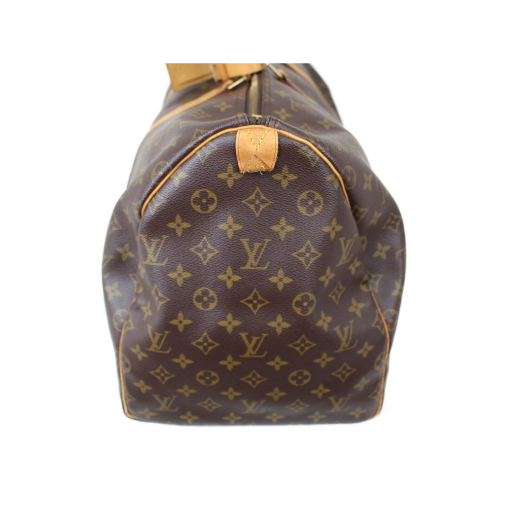 Louis Vuitton Canvas Beige Tan Bag Boston Brown Keepall Monogram - Picture 3 of 7